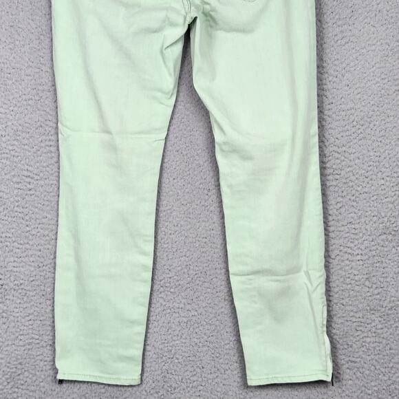 FREE PEOPLE Jeans Womens Size 29 Green Mint Ankle Zip Skinny Denim Pockets - Picture 9 of 13